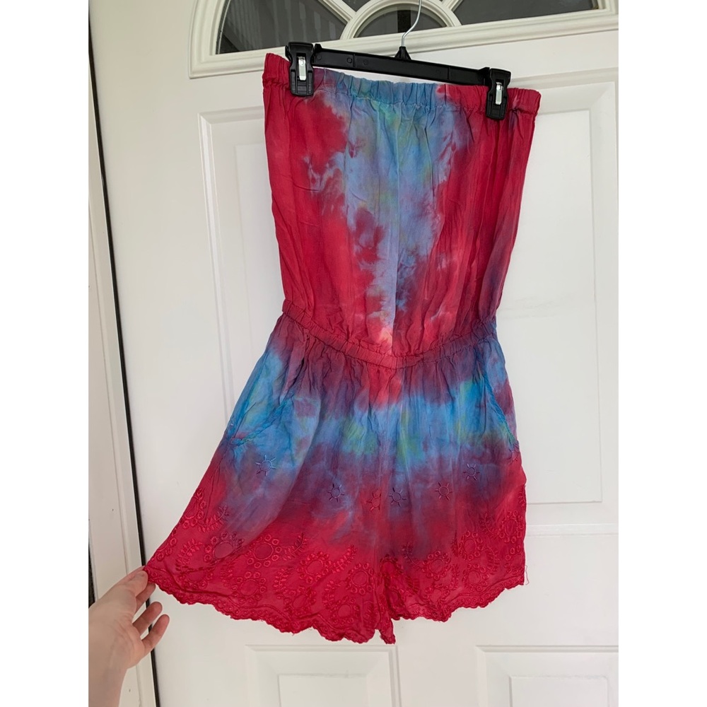 Angie - Strapless Tie Dye Romper